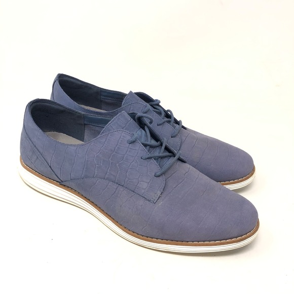 Cole Haan Shoes - Cole Haan Womens 10 OriginalGrand Oxford Blue Croc Embossed Leather Shoes